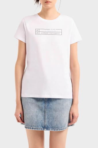 Armani Exchange Pamuklu Regular Fit Bayan T Shirt 3DYT01 YJ3RZ 1000 BEYAZ - 5