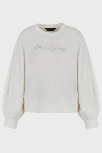 Armani Exchange Pamuklu Regular Fit Bisiklet Yaka Bayan Sweat 3DYM13 YJFFZ 1125 BEYAZ - 5