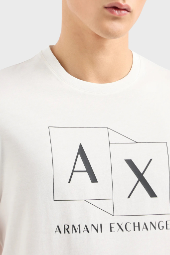 Armani Exchange Pamuklu Regular Fit Bisiklet Yaka Erkek T Shirt 3DZTAD ZJ9AZ 1116 BEYAZ - 6