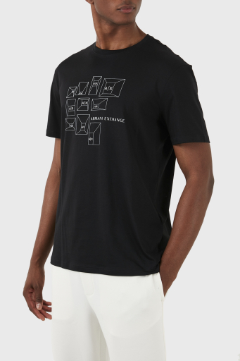 Armani Exchange Pamuklu Regular Fit Bisiklet Yaka Erkek T Shirt 3DZTAF ZJA5Z 1200 SİYAH - 4