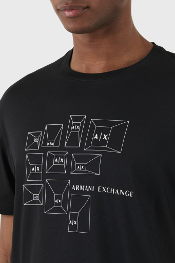 Armani Exchange Pamuklu Regular Fit Bisiklet Yaka Erkek T Shirt 3DZTAF ZJA5Z 1200 SİYAH - 7