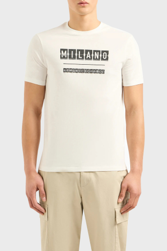 Armani Exchange Pamuklu Regular Fit Bisiklet Yaka Erkek T Shirt 3DZTHE ZJH4Z 61AK BEYAZ - 1