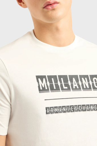 Armani Exchange Pamuklu Regular Fit Bisiklet Yaka Erkek T Shirt 3DZTHE ZJH4Z 61AK BEYAZ - 4