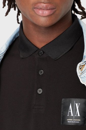 Armani Exchange Pamuklu Regular Fit Düğmeli Erkek Polo T Shirt 3RZFAA ZJ84Z 1200 SİYAH - 4