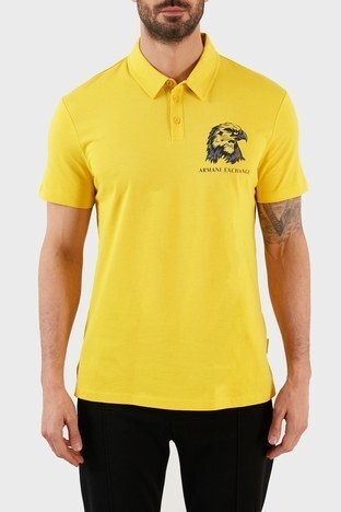 Armani Exchange - Armani Exchange Pamuklu Regular Fit Düğmeli T Shirt Erkek Polo 3LZFAQ ZJ6QZ 1683 SARI