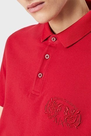 Armani Exchange - Armani Exchange Pamuklu Regular Fit Düğmeli T Shirt Erkek Polo 3LZFGG ZJM5Z 1435 KIRMIZI (1)