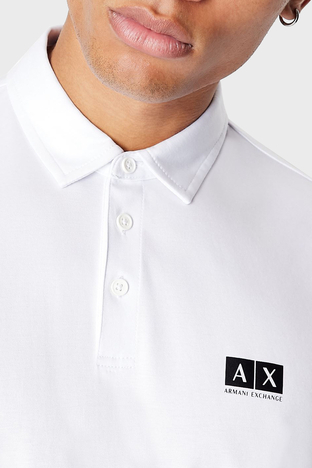 Armani Exchange - Armani Exchange Pamuklu Regular Fit Düğmeli T Shirt Erkek Polo 3LZFHC ZJZEZ 1100 BEYAZ (1)