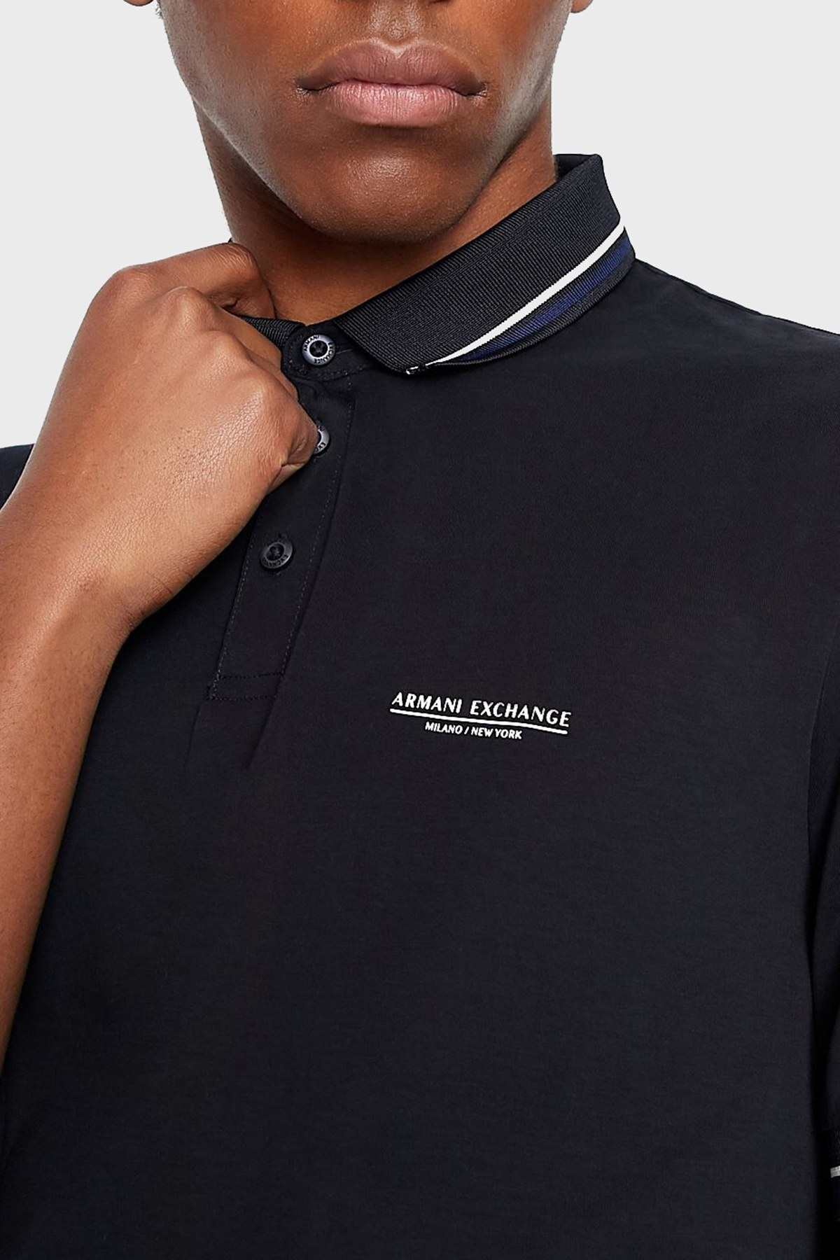 Armani Exchange Pamuklu Regular Fit Düğmeli T Shirt Erkek Polo 3LZFLB ZJ9AZ 1583 LACİVERT