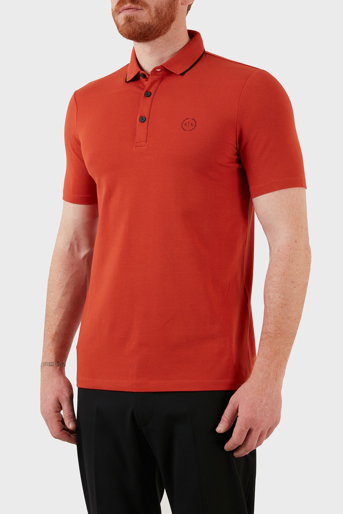 Armani Exchange Pamuklu Regular Fit Düğmeli T Shirt Erkek Polo 8NZF70 Z8M9Z 1498 SİYAH