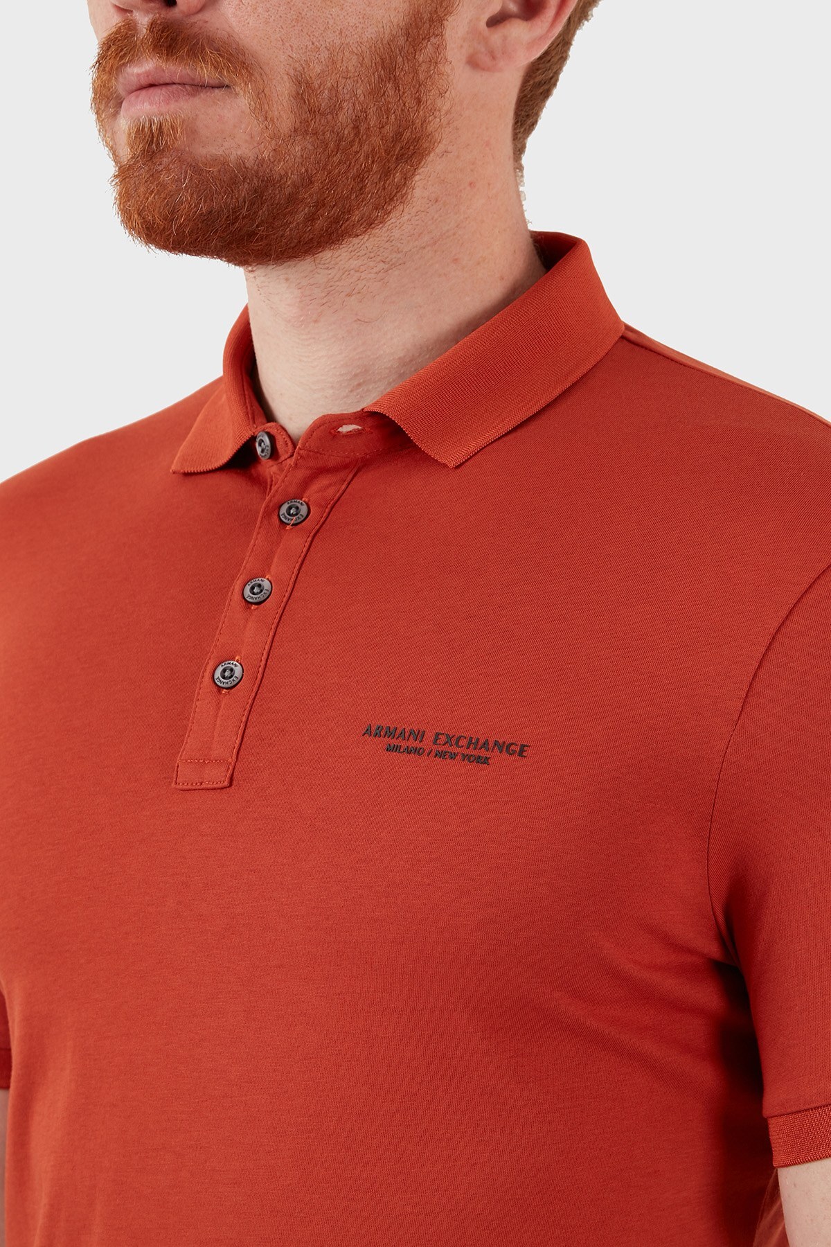 Armani Exchange Pamuklu Regular Fit Düğmeli T Shirt Erkek Polo 8NZF80 Z8H4Z 1498 SİYAH