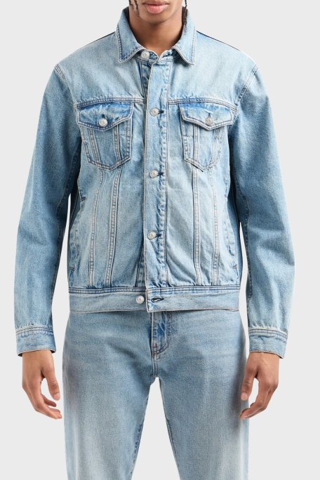 Armani Exchange Pamuklu Regular Fit Erkek Kot Ceket 8NZBP4 Z2P1Z 1500 MAVİ - 1
