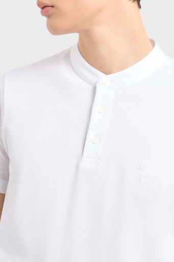 Armani Exchange Pamuklu Regular Fit Erkek Polo Yaka T Shirt 3DZFHZ ZJXHZ 1100 BEYAZ - 9