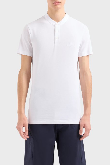 Armani Exchange Pamuklu Regular Fit Erkek Polo Yaka T Shirt 3DZFHZ ZJXHZ 1100 BEYAZ - 1