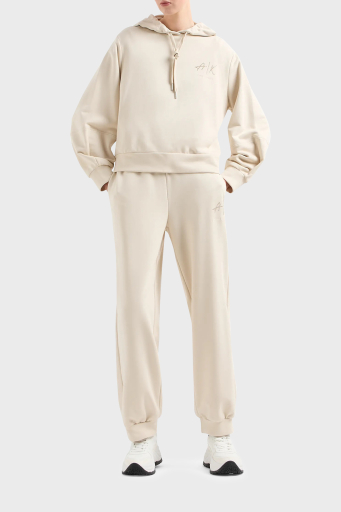 Armani Exchange Pamuklu Regular Fit Kapüşonlu Bayan Sweat 3DYM12 YJFFZ 1787 BEJ - 2