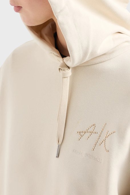 Armani Exchange Pamuklu Regular Fit Kapüşonlu Bayan Sweat 3DYM12 YJFFZ 1787 BEJ - 4