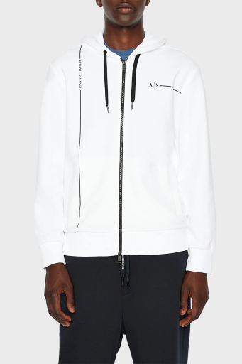 Armani Exchange Pamuklu Regular Fit Kapüşonlu Erkek Sweat 3RZMBB ZJCAZ 1100 BEYAZ - 1