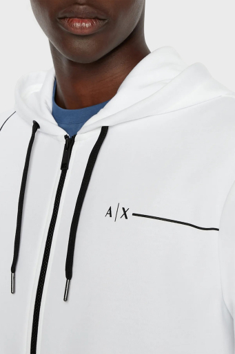 Armani Exchange Pamuklu Regular Fit Kapüşonlu Erkek Sweat 3RZMBB ZJCAZ 1100 BEYAZ - 3