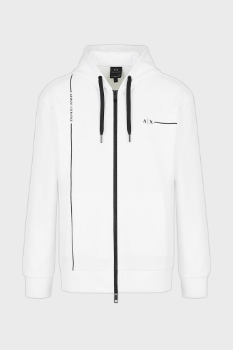 Armani Exchange Pamuklu Regular Fit Kapüşonlu Erkek Sweat 3RZMBB ZJCAZ 1100 BEYAZ - 4