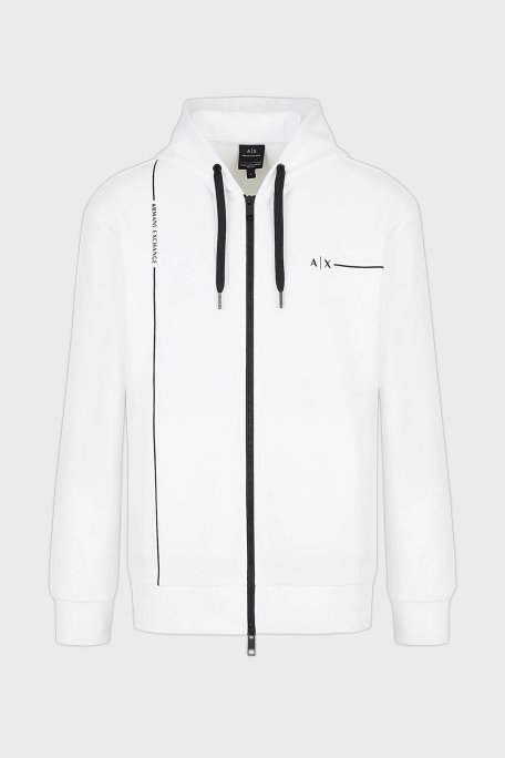 Armani Exchange Pamuklu Regular Fit Kapüşonlu Erkek Sweat 3RZMBB ZJCAZ 1100 BEYAZ - 8