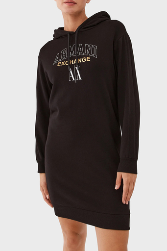 Armani Exchange Pamuklu Regular Fit Kapüşonlu Kışlık Spor Bayan Elbise 6RYA78 YJEBZ 1200 SİYAH - 1
