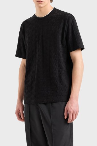 Armani Exchange Pamuklu Regular Fit Logolu Bisiklet Yaka Erkek T Shirt 6DZTLB ZJ2ZZ 1200 SİYAH - 1