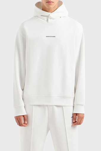 Armani Exchange Pamuklu Regular Fit Logolu Kapüşonlu Erkek Sweat 6DZMLJ ZJ4XZ 1116 BEYAZ - 1