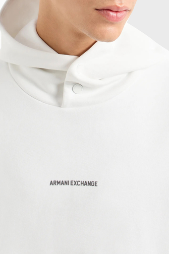 Armani Exchange Pamuklu Regular Fit Logolu Kapüşonlu Erkek Sweat 6DZMLJ ZJ4XZ 1116 BEYAZ - 4