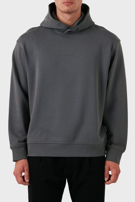 Armani Exchange Pamuklu Regular Fit Logolu Kapüşonlu Yaka Erkek Sweat 6DZMLJ ZJ4XZ 19AA GRİ - 1