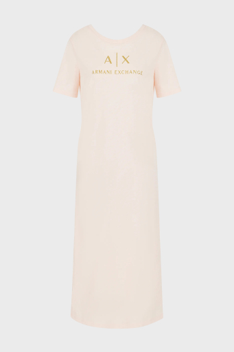 Armani Exchange Pamuklu Regular Fit Midi Bayan Elbise 3DYAAF YJG3Z 14BD PUDRA - 5