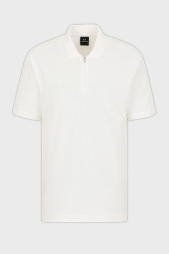 Armani Exchange Pamuklu Regular Fit Yarım Fermuarlı Erkek Polo Yaka T Shirt 6DZFLC ZJM5Z 1116 BEYAZ - 4