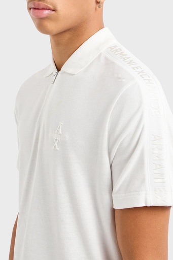 Armani Exchange Pamuklu Regular Fit Yarım Fermuarlı Erkek Polo Yaka T Shirt 6DZFLC ZJM5Z 1116 BEYAZ - 7