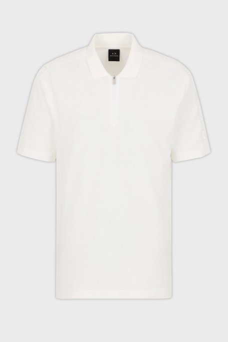 Armani Exchange Pamuklu Regular Fit Yarım Fermuarlı Erkek Polo Yaka T Shirt 6DZFLC ZJM5Z 1116 BEYAZ - 4