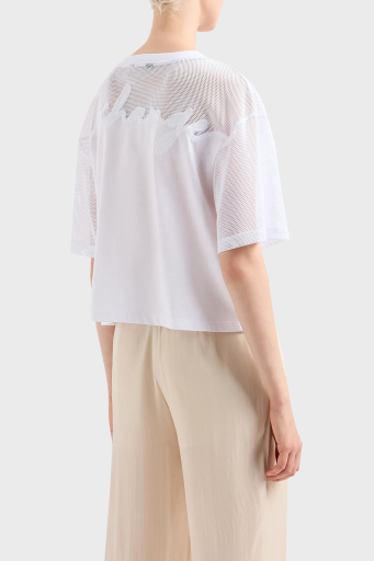 Armani Exchange Pamuklu Relaxed Fit Bisiklet Yaka Bayan T Shirt 3DYT34 YJ3RZ 1000 BEYAZ - 8
