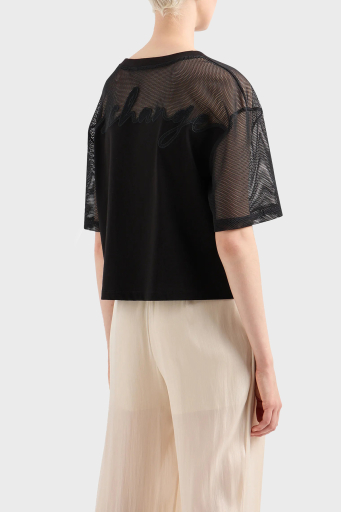 Armani Exchange Pamuklu Relaxed Fit Bisiklet Yaka Bayan T Shirt 3DYT34 YJ3RZ 1200 SİYAH - 8