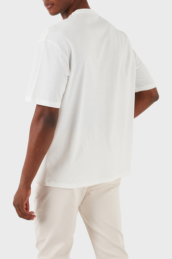 Armani Exchange Pamuklu Relaxed Fit Bisiklet Yaka Erkek T Shirt 3DZTHN ZJ8EZ 1116 BEYAZ