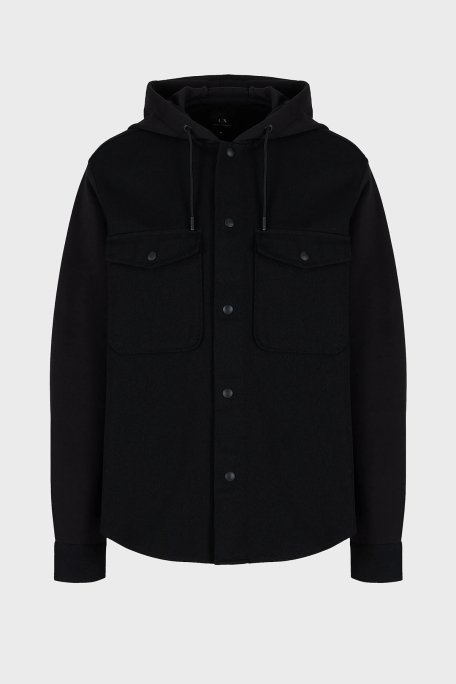 Armani Exchange Pamuklu Relaxed Fit Çift Cepli Kapüşonlu Erkek Gömlek 6RZCL1 Z196Z 1200 SİYAH - 6