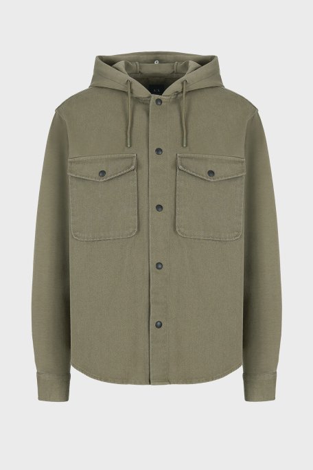 Armani Exchange Pamuklu Relaxed Fit Çift Cepli Kapüşonlu Erkek Gömlek 6RZCL1 Z196Z 1784 HAKİ - 2