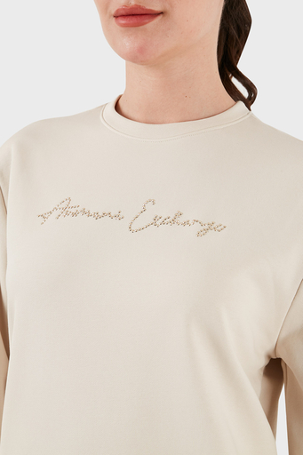 Armani Exchange Pamuklu Relaxed Fit Mini Bayan Elbise 3DYA72 YJFFZ 1787 BEJ - 6