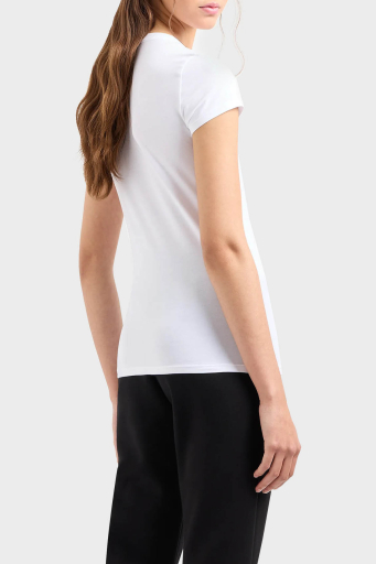 Armani Exchange Pamuklu Slim Fit Bisiklet Yaka Bayan T Shirt 3DYT51 YJETZ 1000 BEYAZ - 8