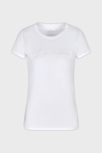 Armani Exchange Pamuklu Slim Fit Bisiklet Yaka Bayan T Shirt 6DYT51 YJG3Z 1000 BEYAZ - 4