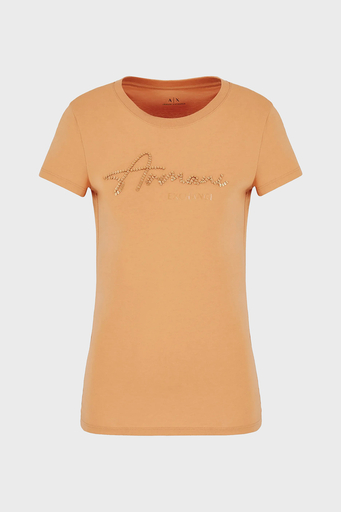 Armani Exchange Pamuklu Slim Fit Bisiklet Yaka Bayan T Shirt 6DYT51 YJG3Z 1788 TABA - 5
