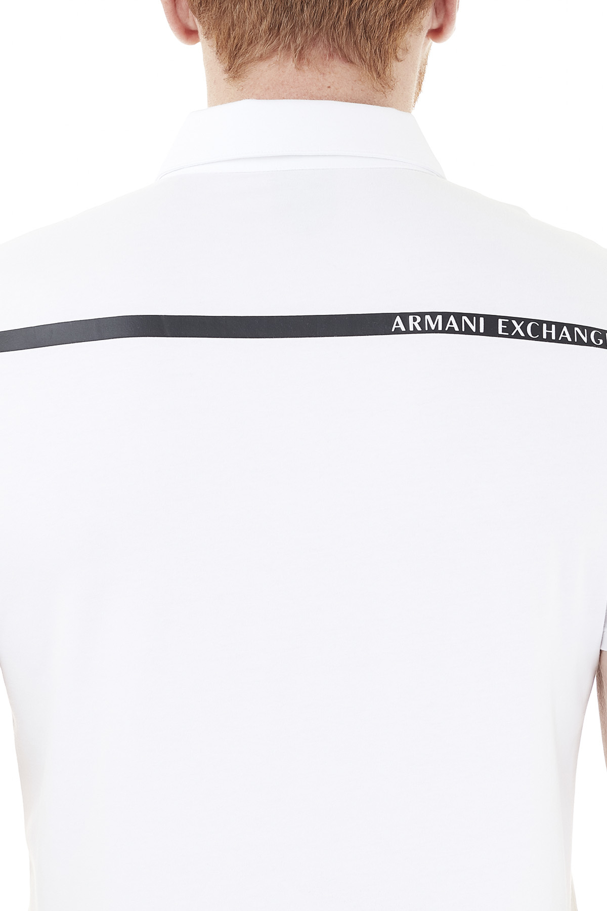 Armani Exchange Pamuklu T Shirt Erkek Polo 3KZFHA ZJE6Z 1100 BEYAZ
