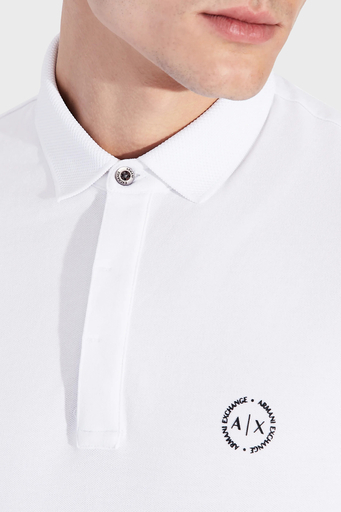 Armani Exchange Pamuklu T Shirt Erkek Polo 8NZF91 ZJ81Z 1100 BEYAZ - 3