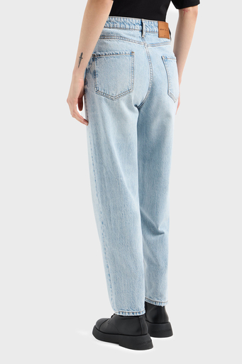 Armani Exchange Pamuklu Tapered Fit Daralan Paça Jeans Bayan Kot Pantolon XW000128 AF12860 MB001 AÇIK MAVİ
