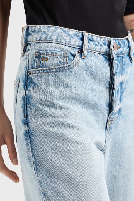 Armani Exchange Pamuklu Tapered Fit Daralan Paça Jeans Bayan Kot Pantolon XW000128 AF12860 MB001 AÇIK MAVİ - 10