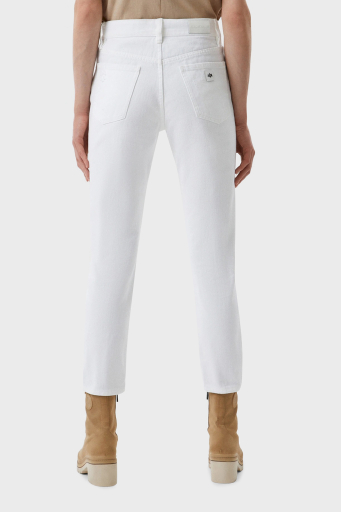 Armani Exchange Pamuklu Yüksek Bel Slim Fit Yırtık Detaylı J51 Jeans Bayan Kot Pantolon 3RYJ51 Y1HRZ 1100 BEYAZ - 8