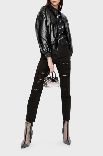 Armani Exchange Pamuklu Yüksel Bel Slim Fit Yırtık Detaylı J51 Jeans Bayan Kot Pantolon 3RYJ51 Y1HRZ 1200 SİYAH - 3
