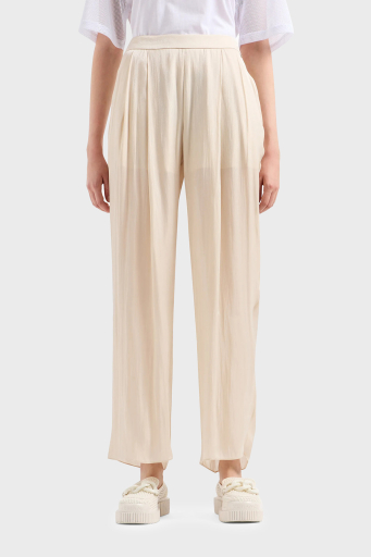 Armani Exchange Pileli Relaxed Fit Yüksek Bel Bayan Pantolon 3DYP19 YNUUZ 1787 BEJ - 2