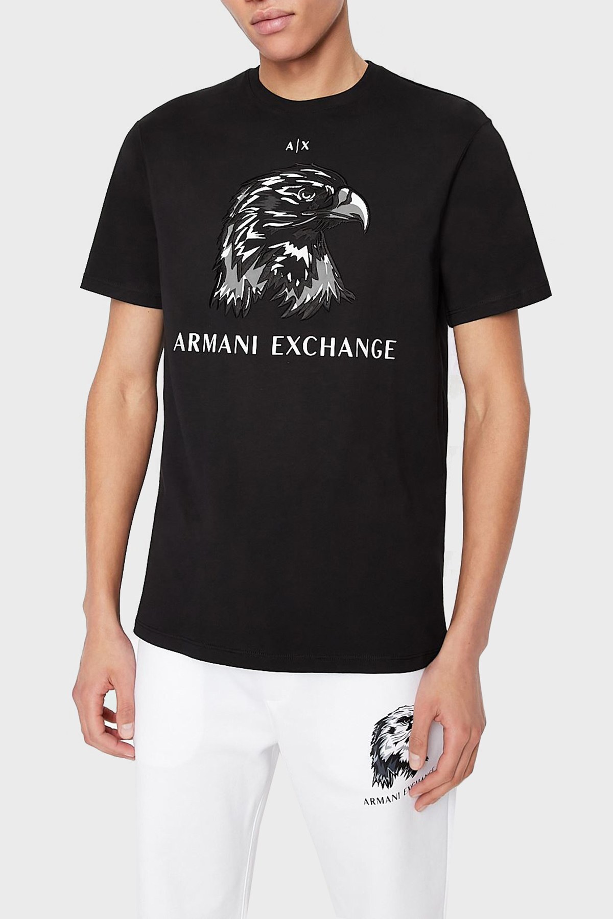 Armani Exchange Regular Fit Bisiklet Yaka % 100 Pamuk Erkek T Shirt 3LZTAQ ZJ6QZ 1200 SİYAH