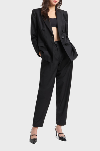 Armani Exchange Regular Fit Daralan Paça Pileli Kumaş Bayan Pantolon XW000222 AF10855 UC001 SİYAH - 3